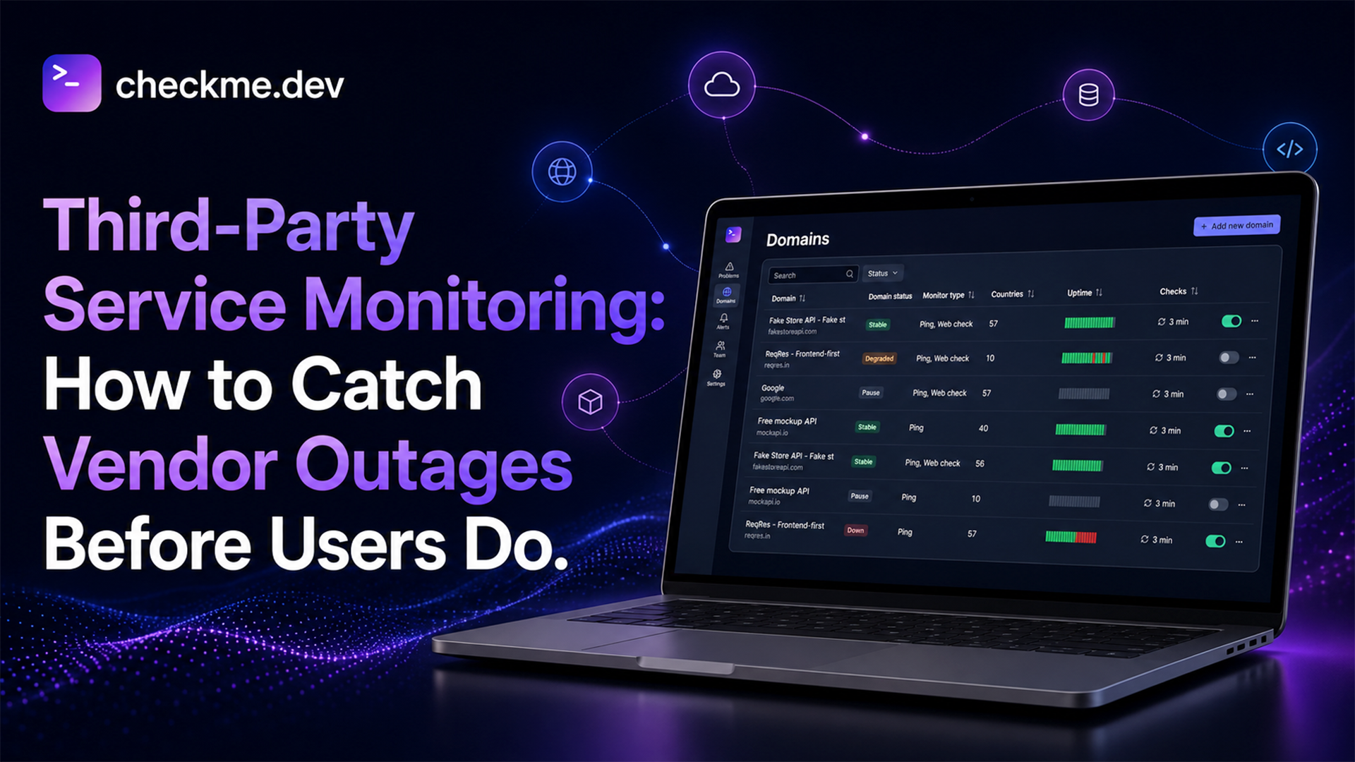 Third-Party Service Monitoring and Vendor Outages